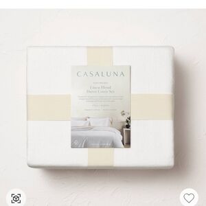 Casaluna Linen Blend Duvet Cover No Shams  Included White